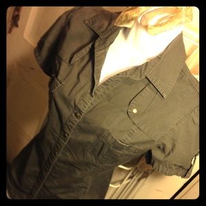 Tailored-Fit Short Sleeve Khaki Blouse