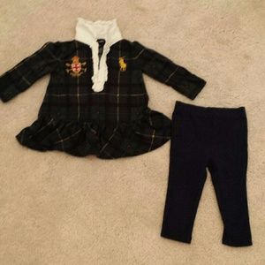 Ralph Lauren baby girl shirt/dress and pants