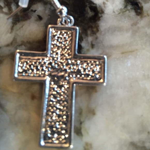 CROSS DANGLE EARRINGS - Picture 3 of 3