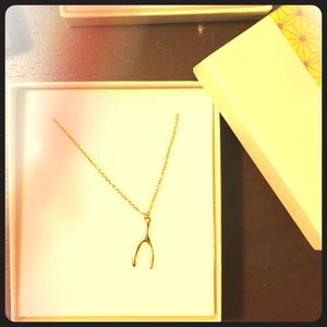 Golf filled wishbone necklace
