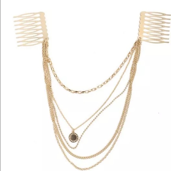 Multilayer Chain Tassel Double Sides Plug Haircomb - Picture 2 of 4