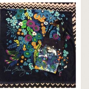 Vera Bradley midnight blues beach towel and bag