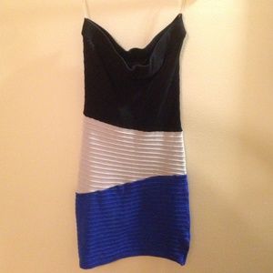 Color block tube top dress
