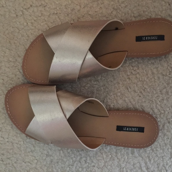 F21 gold sandals