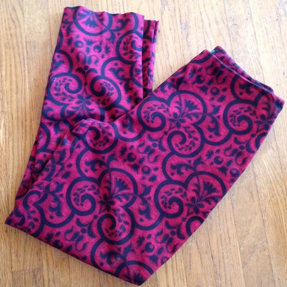 Paisley fuchsia straight leg pants - Picture 1 of 3