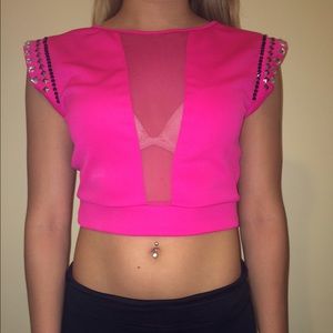 Neon Pink Crop Top