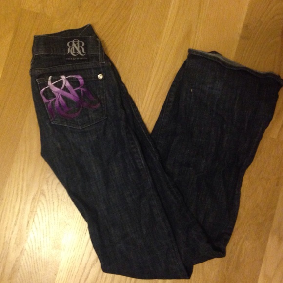 Rock & Republic light flare dark jeans size 25