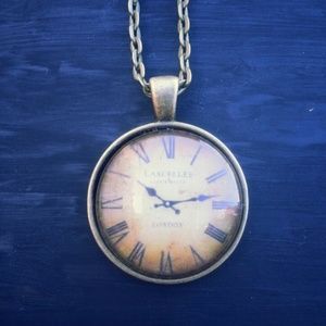 Handmade Vintage Style Watch PendantChain Necklace