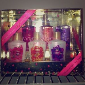 Victoria's Secret body spray and body lotion.