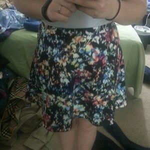 Floral print tye dye skirt