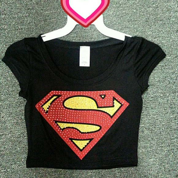 🚫SOLD🚫Black Superman Crop top