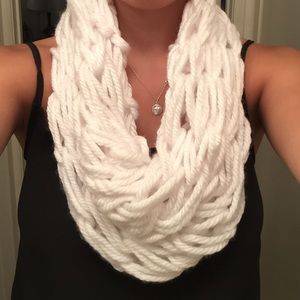 White Single Loop Infinity Scarf