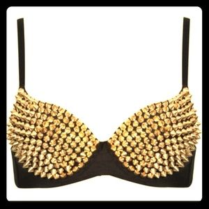 ✖️Gold Spiked Bra✖️