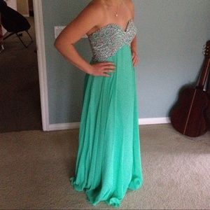 Seafoam green prom dress