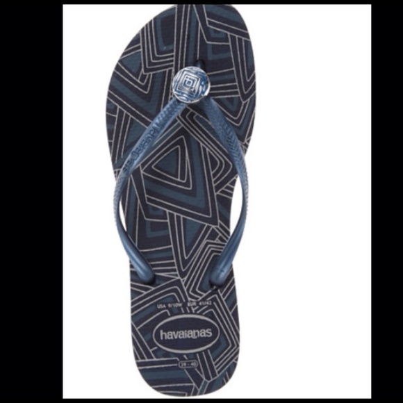 Havaianas Slim Legend Sandals Navy Blue Size 7/8