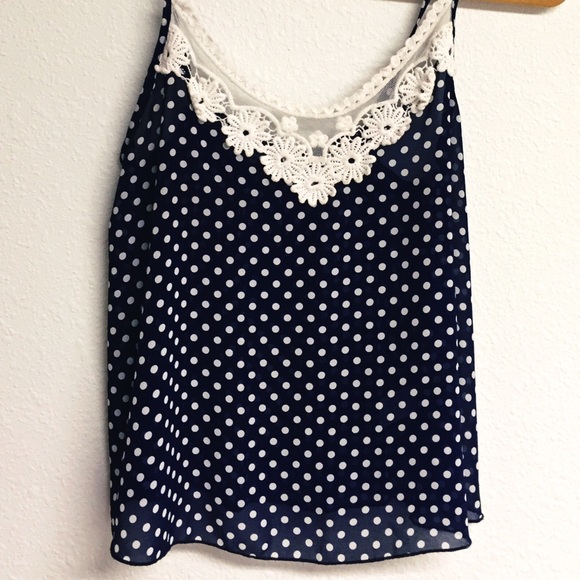 Polka Dot Blouse with Lace