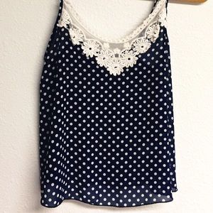 Polka Dot Blouse with Lace