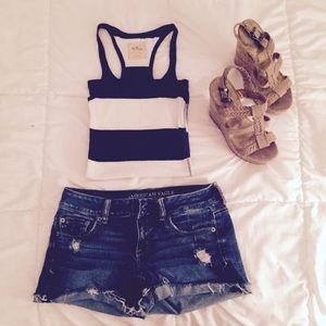 Hollister Navy & White Striped Tank