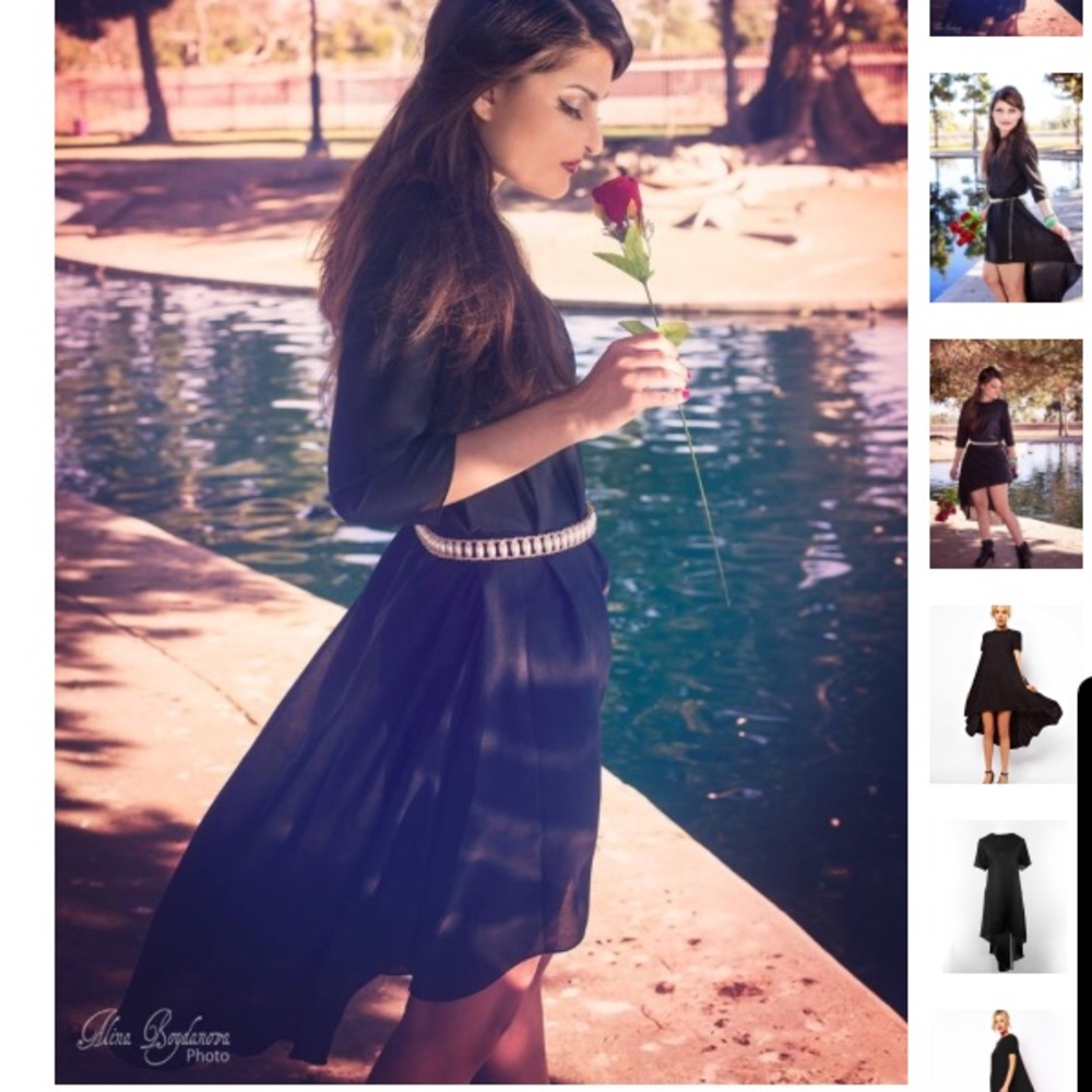 SYMMETRICAL IRREGULAR DRESS - MIDNIGHT BLACK - Picture 5 of 6