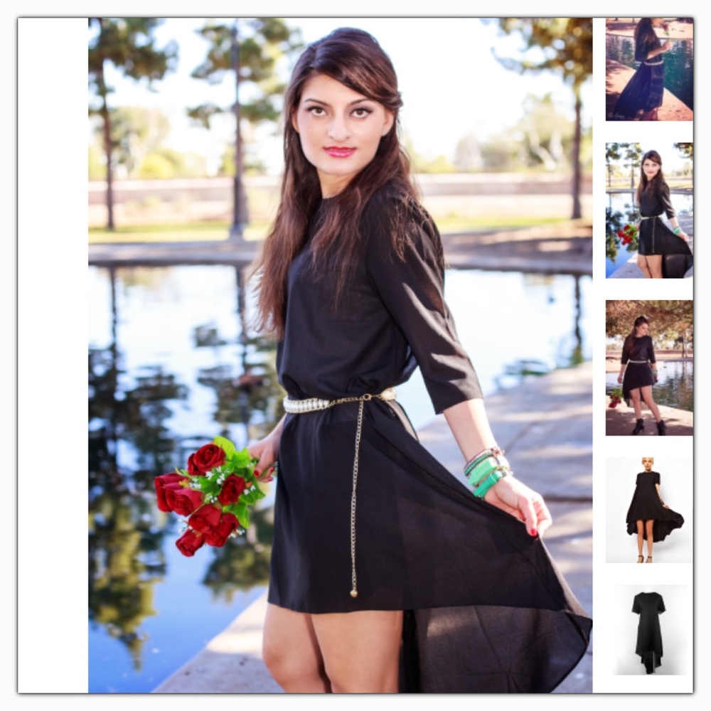 SYMMETRICAL IRREGULAR DRESS - MIDNIGHT BLACK - Picture 6 of 6