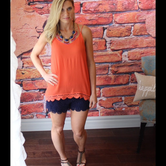 Navy lace shorts - Picture 3 of 4