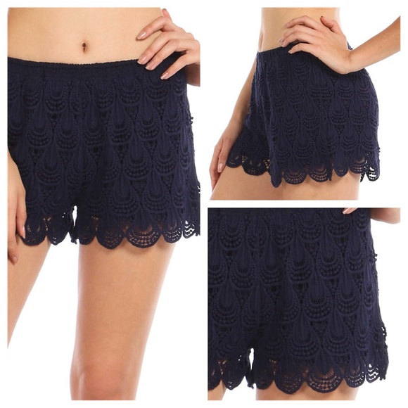 Navy lace shorts - Picture 4 of 4