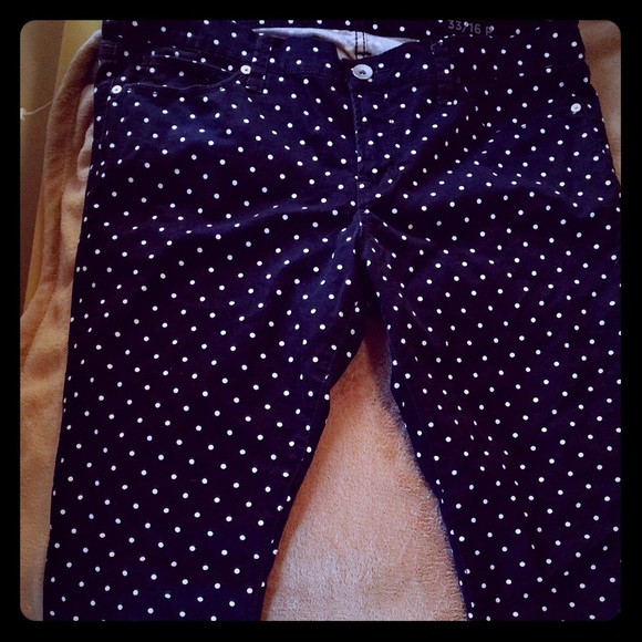 Navy Polka Dots Skinny Jeans