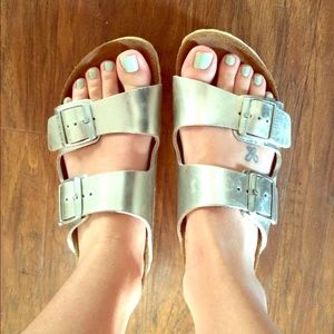 Silver Metallic Birkenstocks