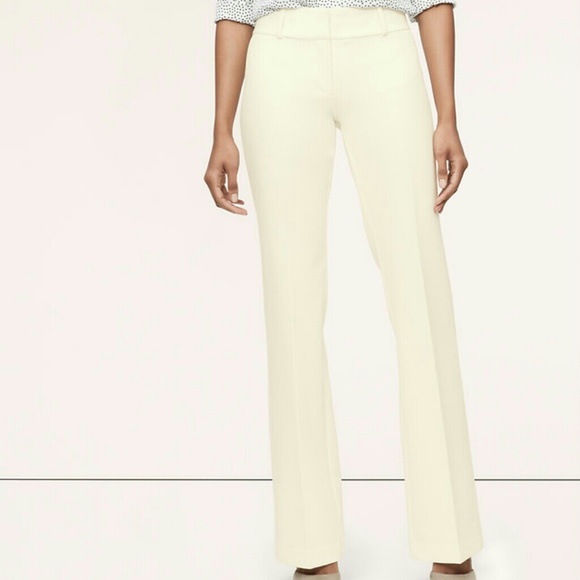 LOFT Pants - LOFT ivory twill Julie fit trousers pants NWT
