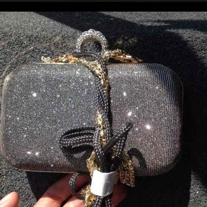 #Gorgeous #grey#sliver#bling #bling #CLUCH