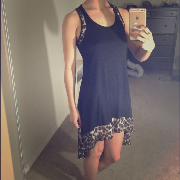 🚫🚫SOLD🚫🚫Black Dress with Animal Print Detail