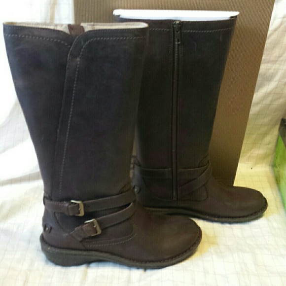 Ugg rosen espresso brown leather riding boots 9 - Picture 2 of 4