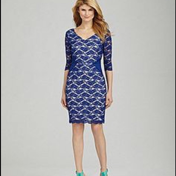 Antonio Melani laced blue dress. Size 8
