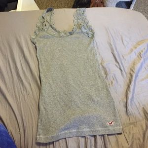 Dark Gray Lace Hollister Tank Top