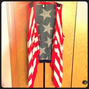 American flag sweater vest