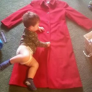 Red wool coat