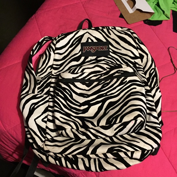 Jan sport zebra print back pack