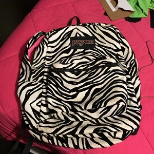 Jan sport zebra print back pack