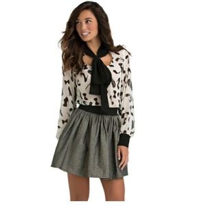 Kardashian Kollection chiffon print blouse