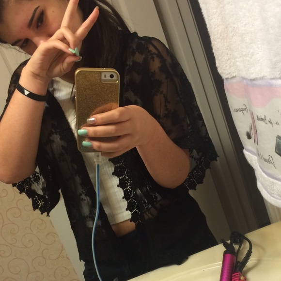 Black Lace Kimono