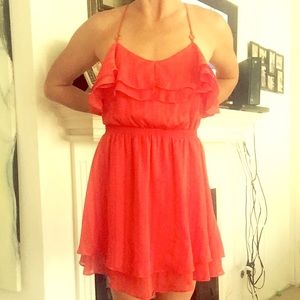 Red dress Arden b. Sz Small flowy spaghetti strap