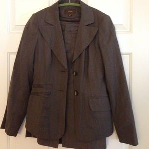 Taupe classic business skirt suit