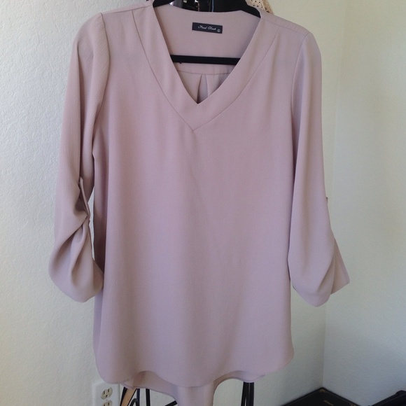 Final Touch Tops - Tan/rose top
