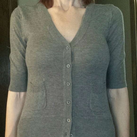Gray cropped cardigan