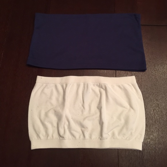 NAVY BLUE TUBE TOP BRA & WHITE TUBE TOP BRA