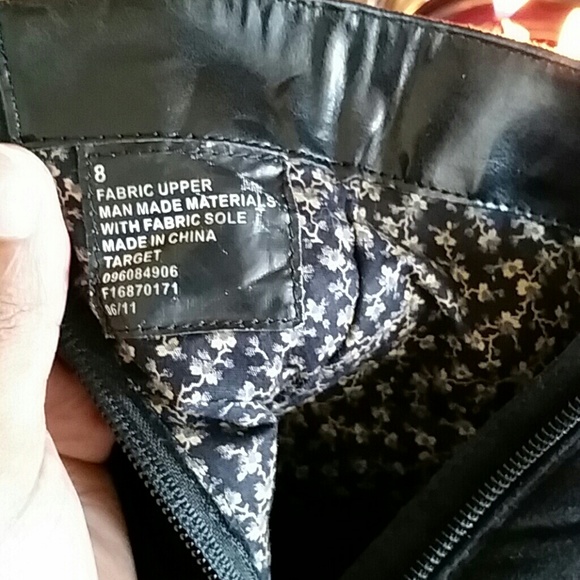 Suede Black Ankle Boots with Bow EUC - Picture 4 of 4