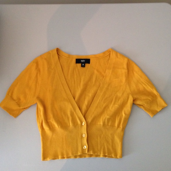 Mustard crop cardigan.