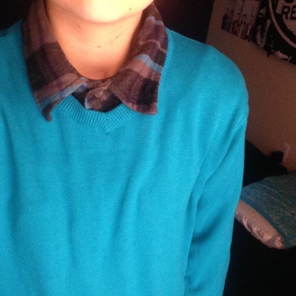 Teal v neck sweater