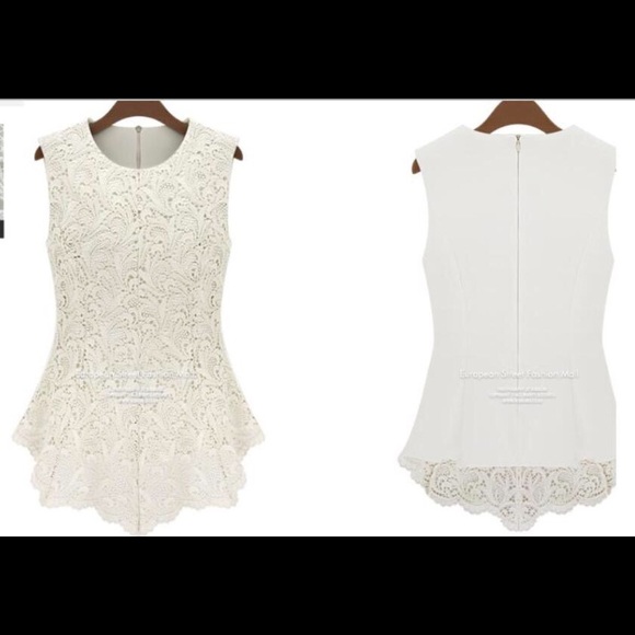 Lace Blouse Peplum Top