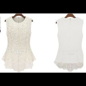 Lace Blouse Peplum Top